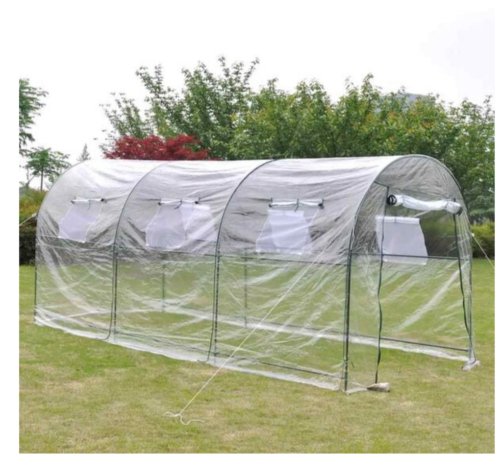 Serre tunnel transparente 8,55 m² en PVC