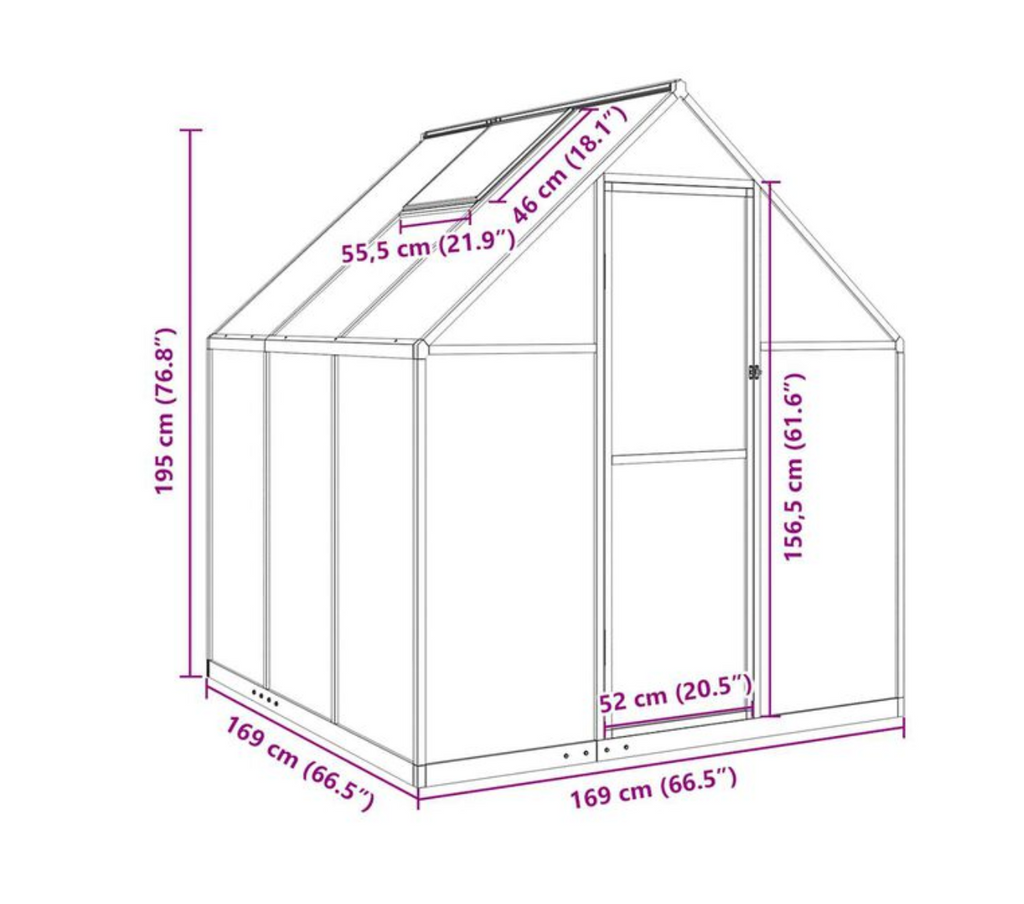 Serre polycarbonate 169x169x195 cm
