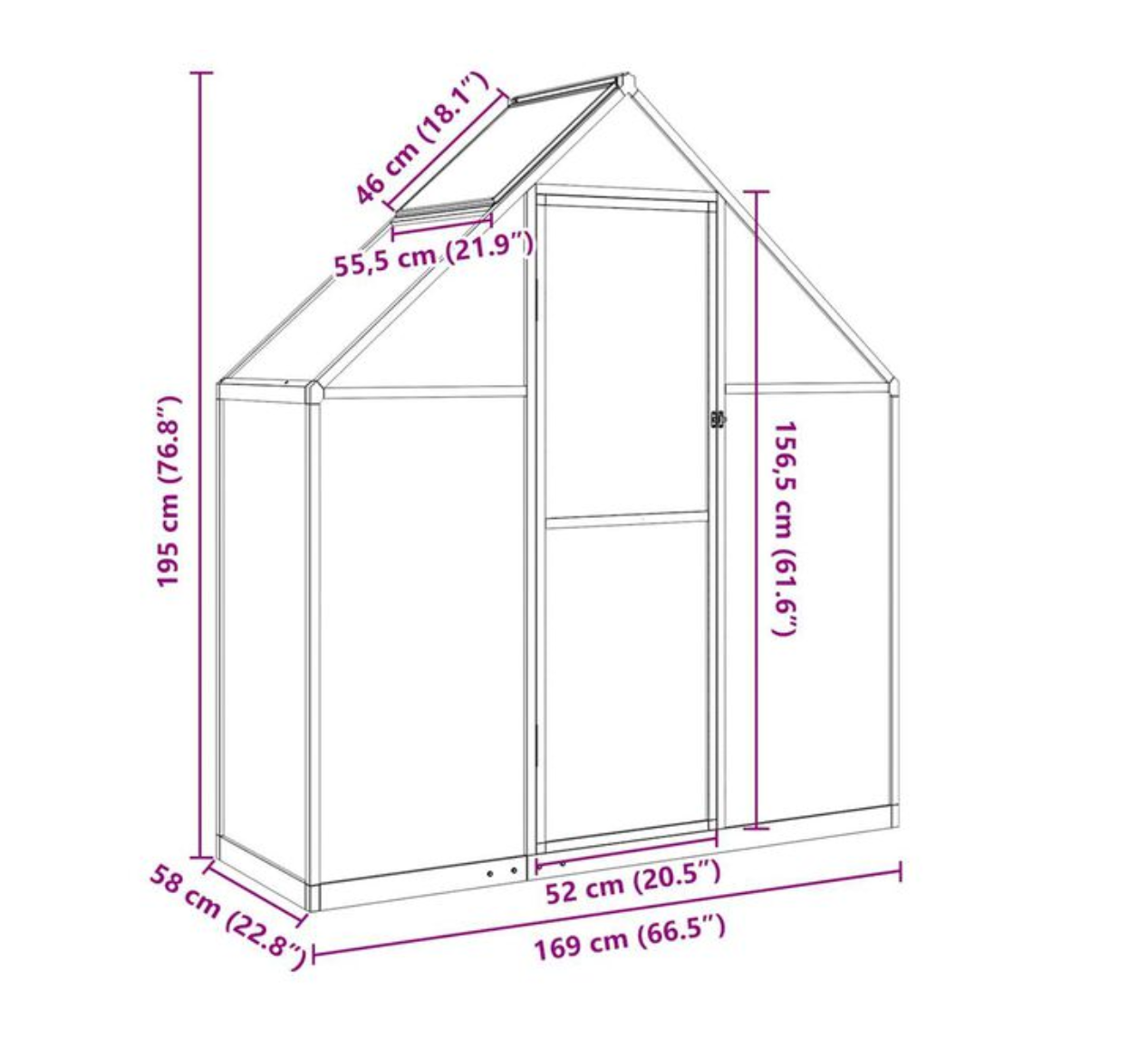Serre de jardin polycarbonate — Taille S