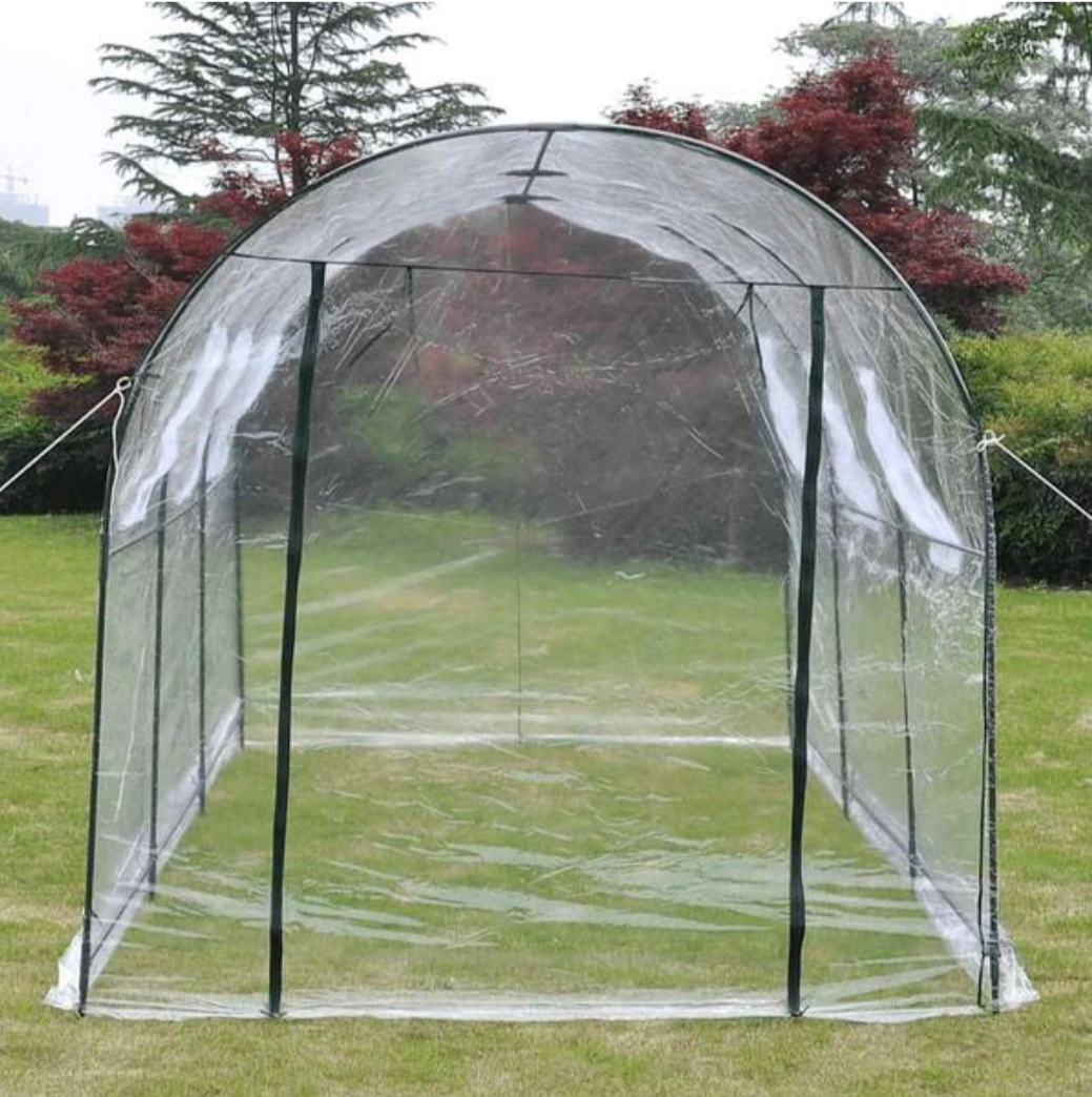 Serre tunnel transparente 8,55 m² en PVC