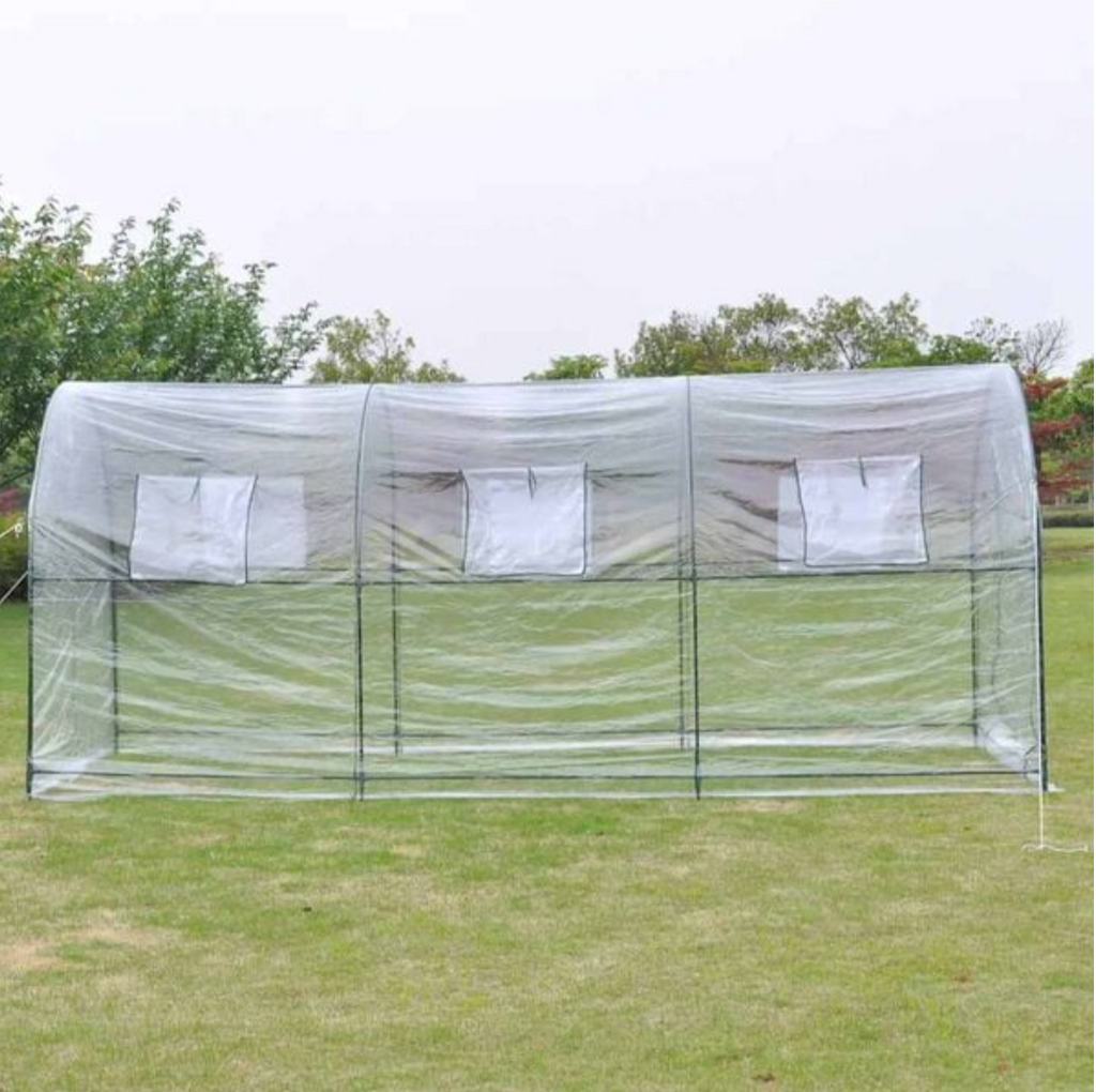 Serre tunnel transparente 8,55 m² en PVC