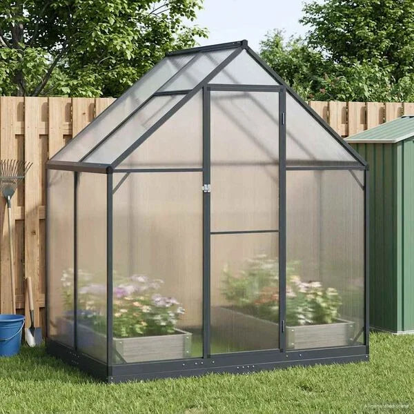 Serre anthracite 183x123 cm porte simple