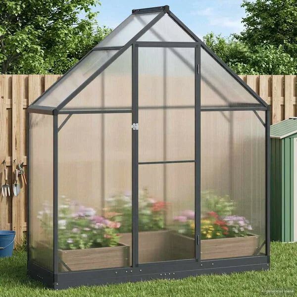Serre anthracite 183x63,5 cm porte double