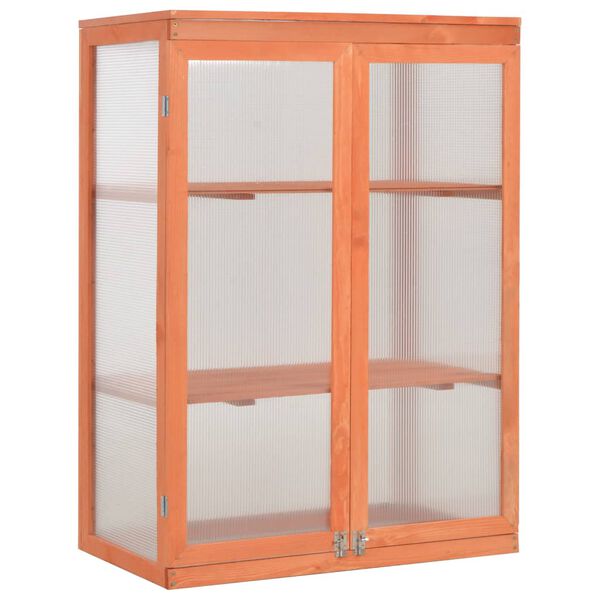 Serre bois étagères 75x47x109 cm naturel