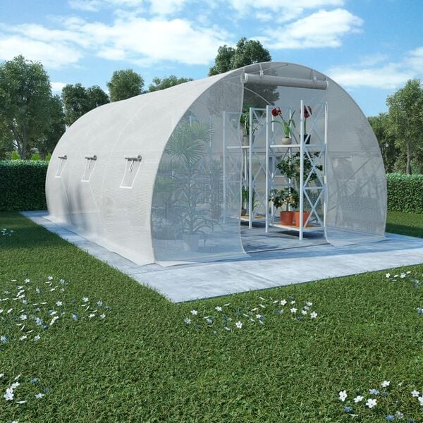 Serre tunnel blanche 13,5 m²